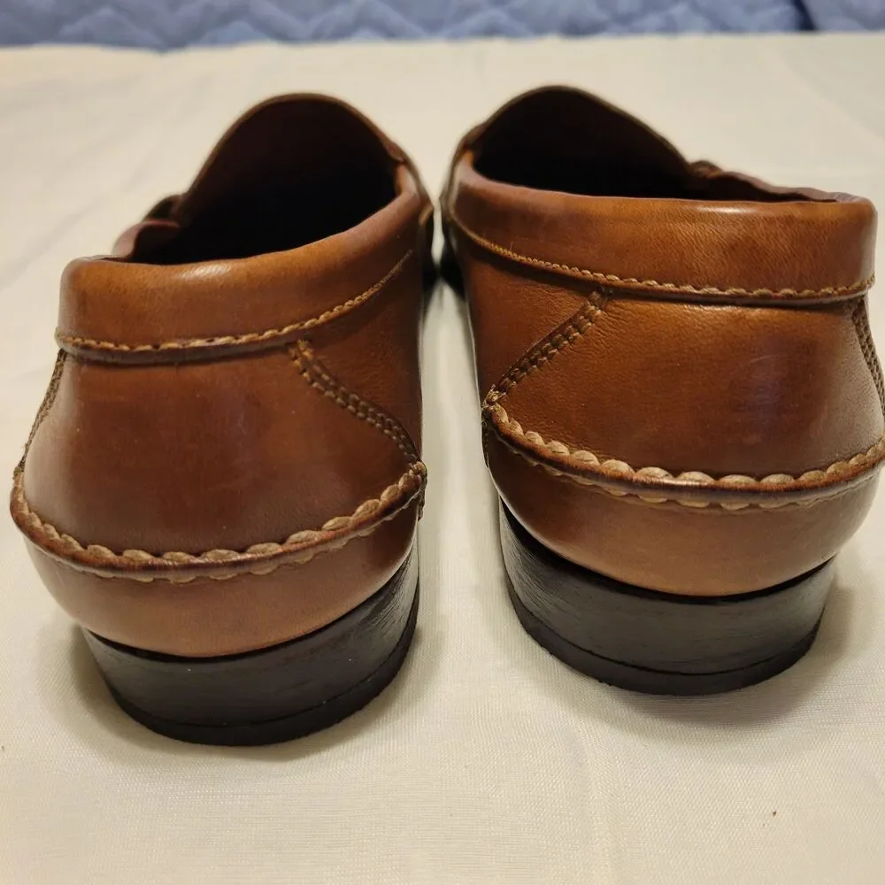 Gole Haan Douglas Tan Penny Loafers Men's Leather Handsewn Slip On Size 91/2 D